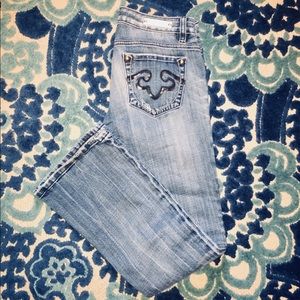 ReRock medium-light wash boot-cut jeans! 2S